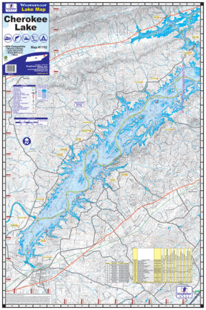 Lake Cherokee TN Waterproof Lake Map 1702 Front