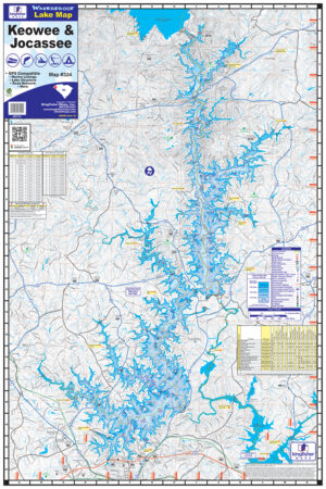 Lake Keowee 324 Waterproof Lake Map