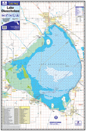 Lake Okeechobee Waterproof Lake Map 334