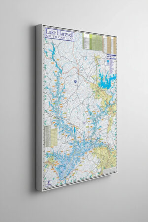 Lake Hartwell Map on Canvas