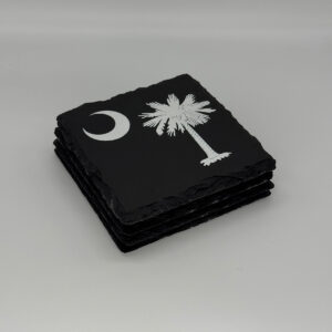 Set of South Carolina Flag Slate Coasters