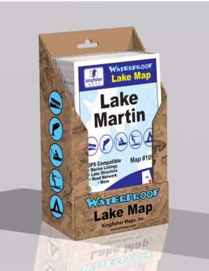 Lake Martin Waterproof Maps in a Display box