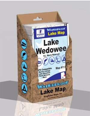 Lake Wedowee Waterproof Lake Map Wholesale Display Box