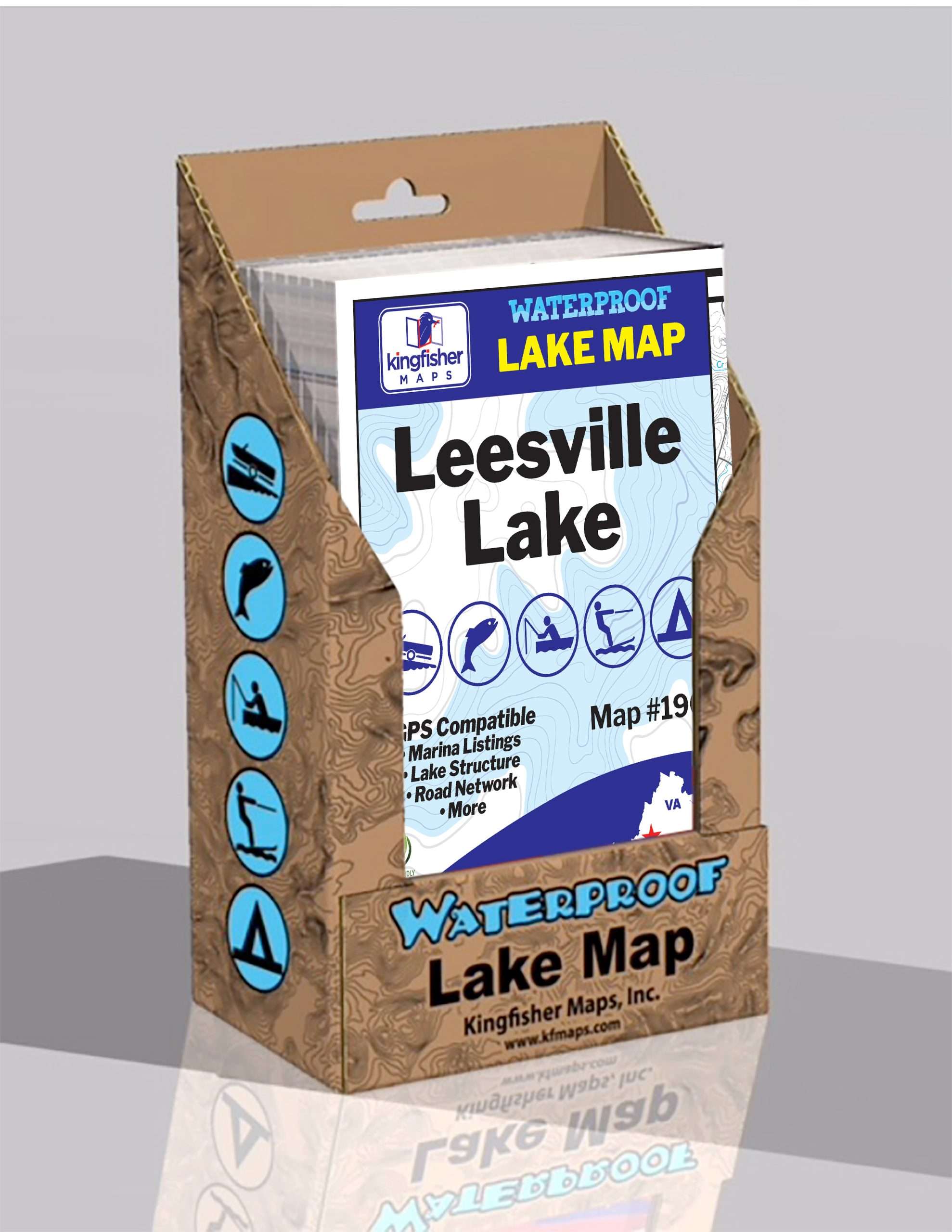 Leesville Lake Waterproof Lake Map Display Box 24 Pack 1908